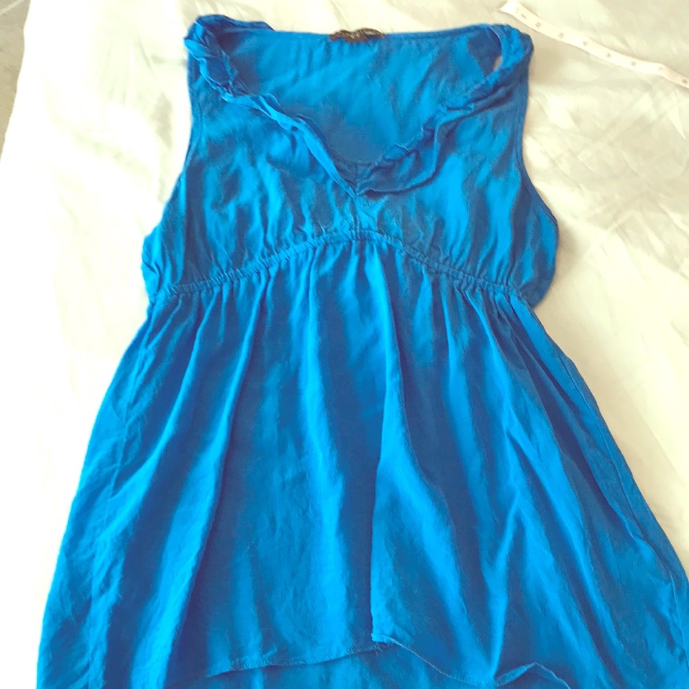 Royal blue ruffle tank